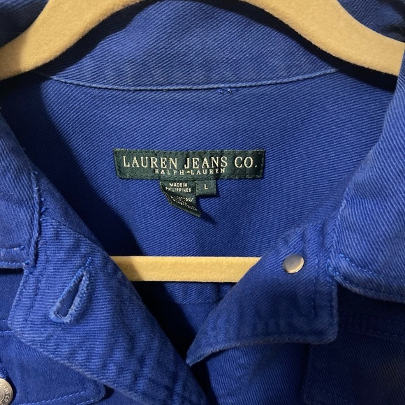 Vintage Ralph Lauren Cobalt Blue Denim Jacket Women’s Large - Picture 8 of 10